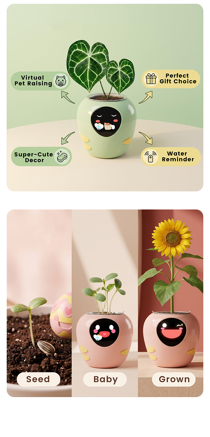 tamagotchi plant pot BOGO PlantBot Tamagotchi – Plantsrobot