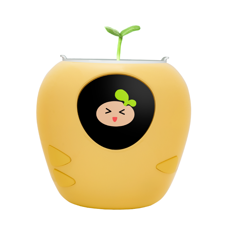 plantsrobot plantbot smart pet planter robot plant robot pot cute yellow seed smile