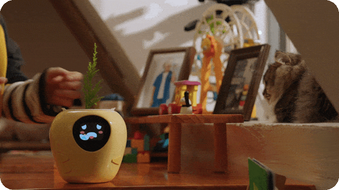 plantsrobot plantbot smart pet planter robot plant robot pot cute yellow baby drink water 